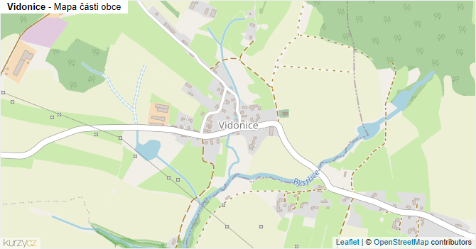 Vidonice - mapa části obce