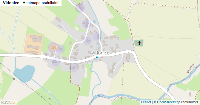 Vidonice - mapa podnikání
