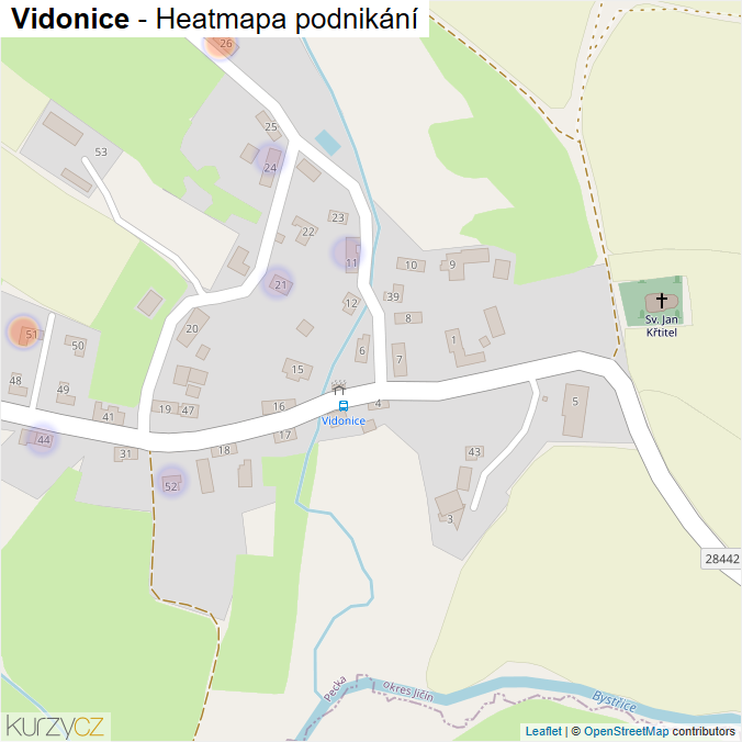Mapa Vidonice - Firmy v části obce.