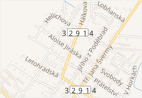 Aloise Jiráska v obci Pečky - mapa ulice