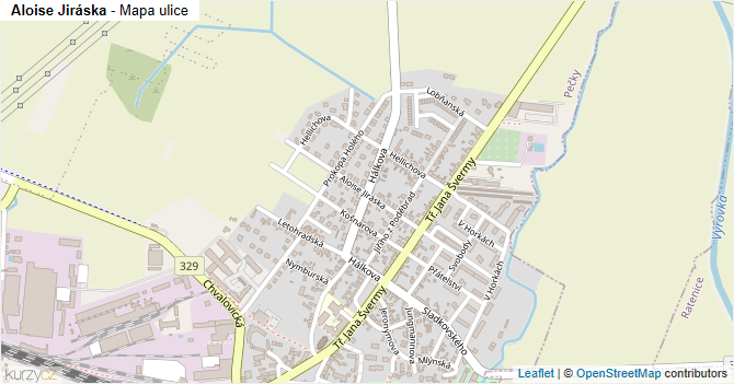 Aloise Jiráska - mapa ulice
