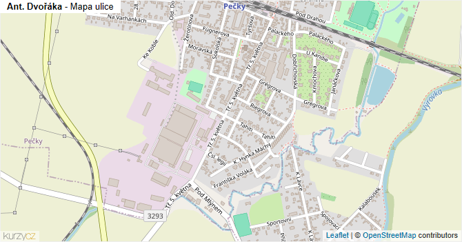 Ant. Dvořáka - mapa ulice