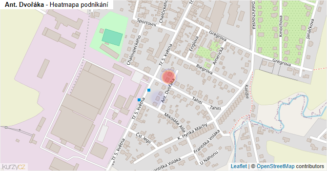 Ant. Dvořáka - mapa podnikání
