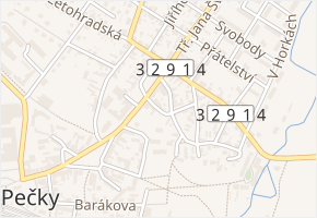 Bačovská v obci Pečky - mapa ulice