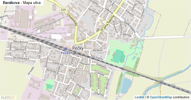 Barákova - mapa ulice