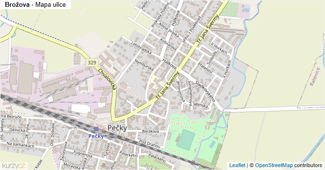 Brožova - mapa ulice