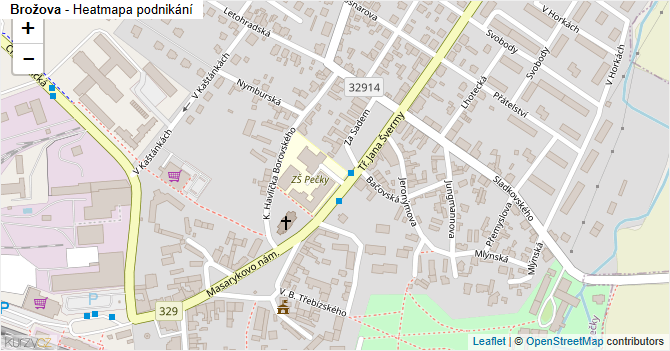 Brožova - mapa podnikání