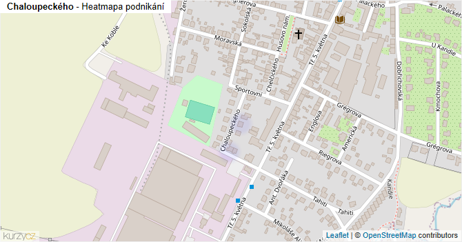 Chaloupeckého - mapa podnikání