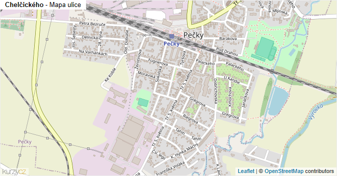 Chelčického - mapa ulice