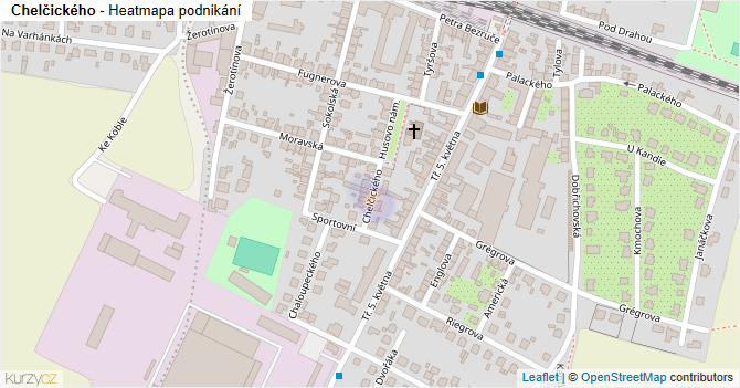 Chelčického - mapa podnikání