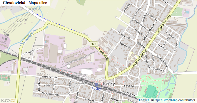 Chvalovická - mapa ulice