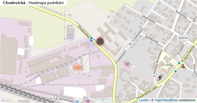 Chvalovická - mapa podnikání