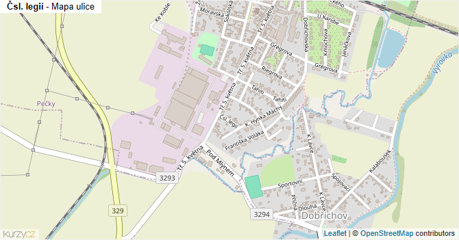 Čsl. legií - mapa ulice