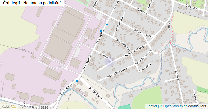 Čsl. legií - mapa podnikání