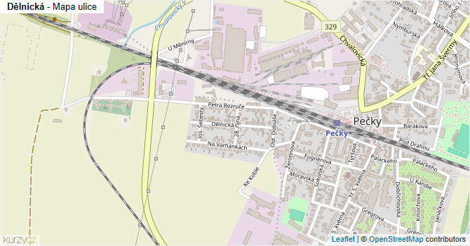 Dělnická - mapa ulice