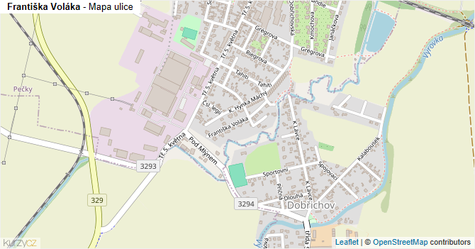 Františka Voláka - mapa ulice