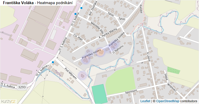Františka Voláka - mapa podnikání