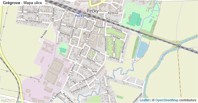 Grégrova - mapa ulice
