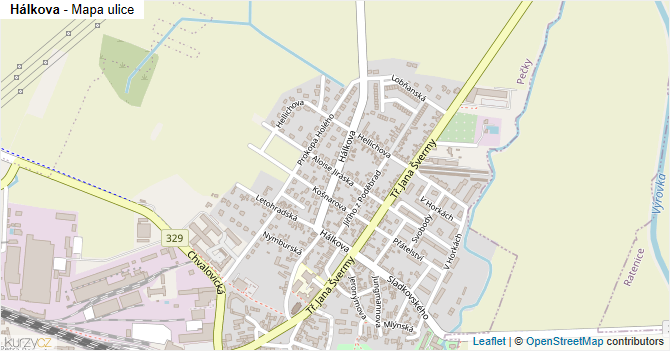 Hálkova - mapa ulice