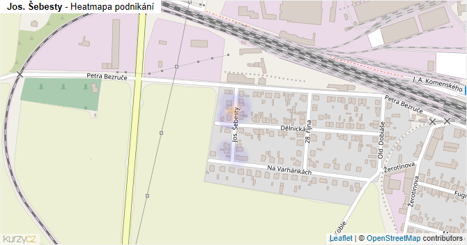 Jos. Šebesty - mapa podnikání