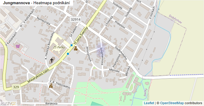 Jungmannova - mapa podnikání