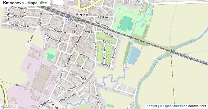 Kmochova - mapa ulice