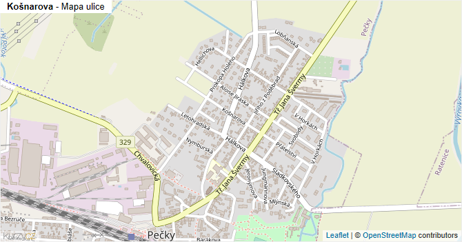 Košnarova - mapa ulice