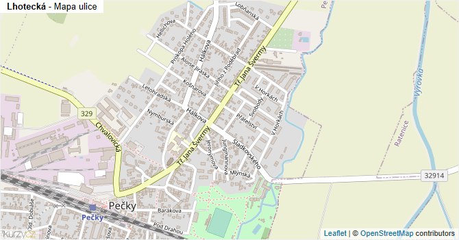 Lhotecká - mapa ulice