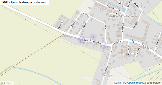 Milčická - mapa podnikání