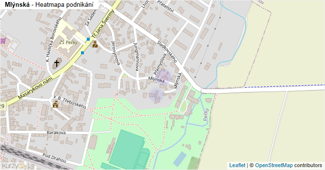 Mlýnská - mapa podnikání