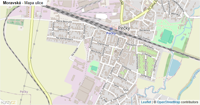 Moravská - mapa ulice