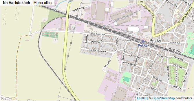 Na Varhánkách - mapa ulice