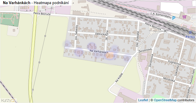 Na Varhánkách - mapa podnikání