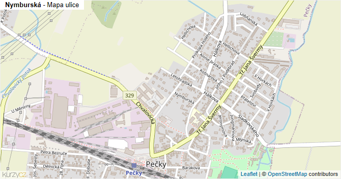 Nymburská - mapa ulice