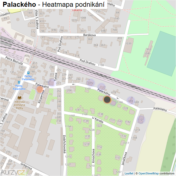 Mapa Palackého - Firmy v ulici.