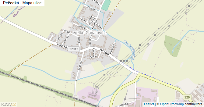 Pečecká - mapa ulice