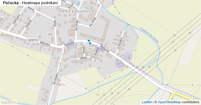Pečecká - mapa podnikání