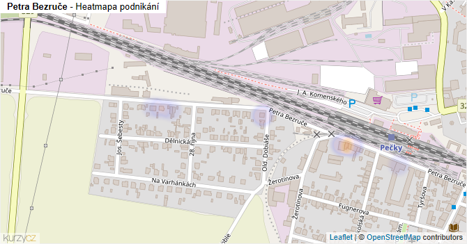 Petra Bezruče - mapa podnikání