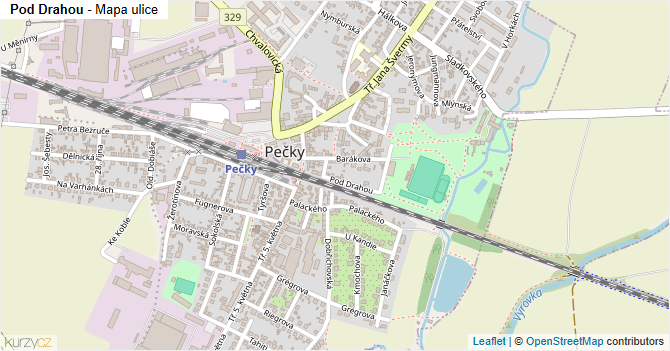 Pod Drahou - mapa ulice
