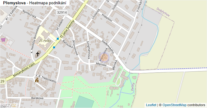 Přemyslova - mapa podnikání