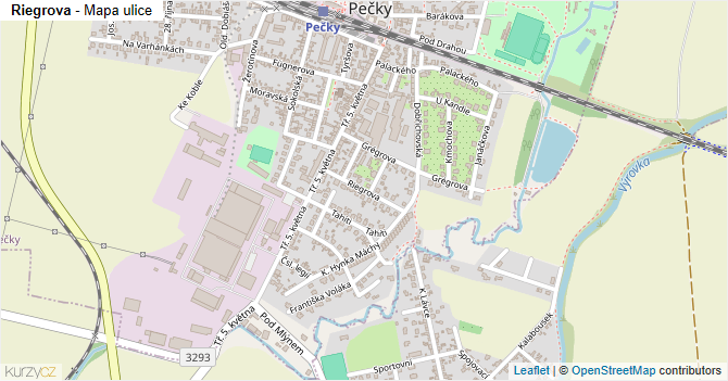 Riegrova - mapa ulice
