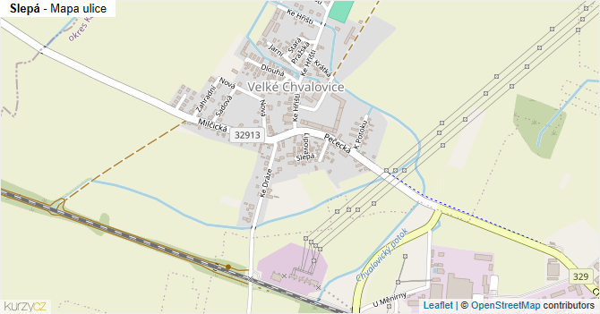 Slepá - mapa ulice