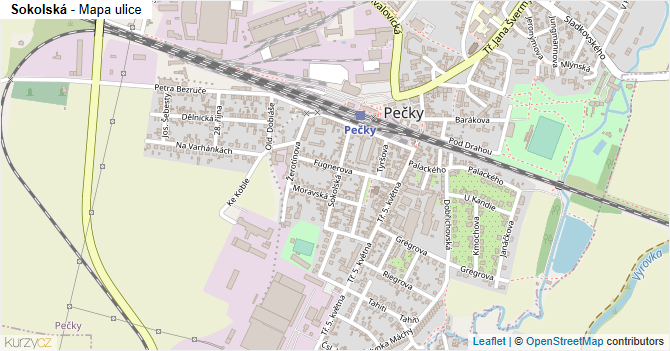 Sokolská - mapa ulice