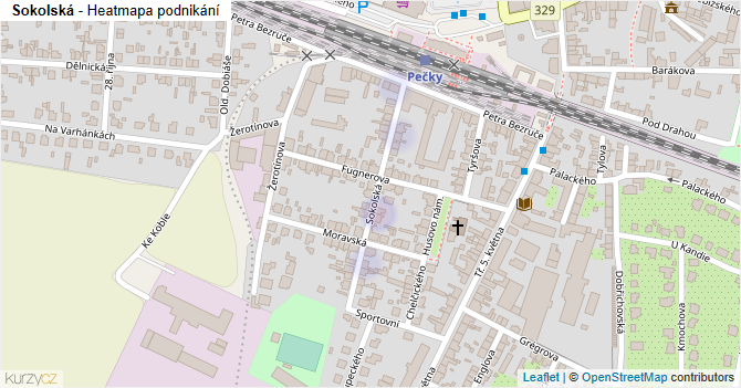 Sokolská - mapa podnikání