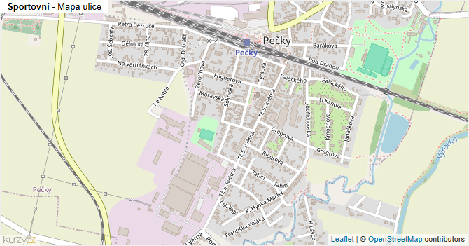 Sportovní - mapa ulice