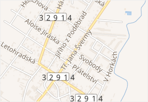 Tř. Jana Švermy v obci Pečky - mapa ulice