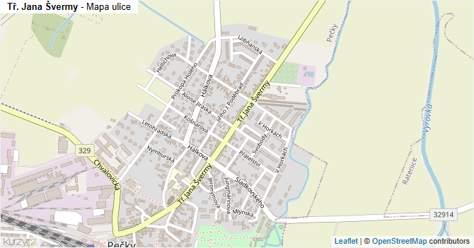 Tř. Jana Švermy - mapa ulice