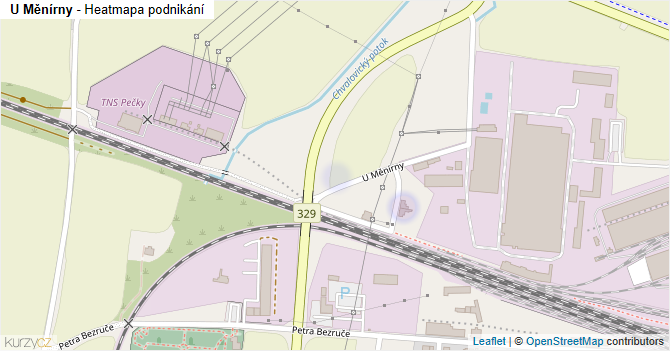 U Měnírny - mapa podnikání