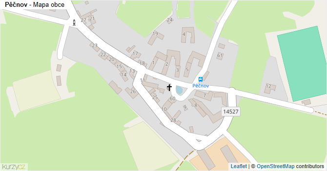 Pěčnov - mapa obce