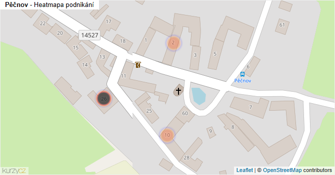 Pěčnov - mapa podnikání